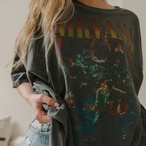 NWT Distressed Oversized Nirvana Unplugged Album Tee